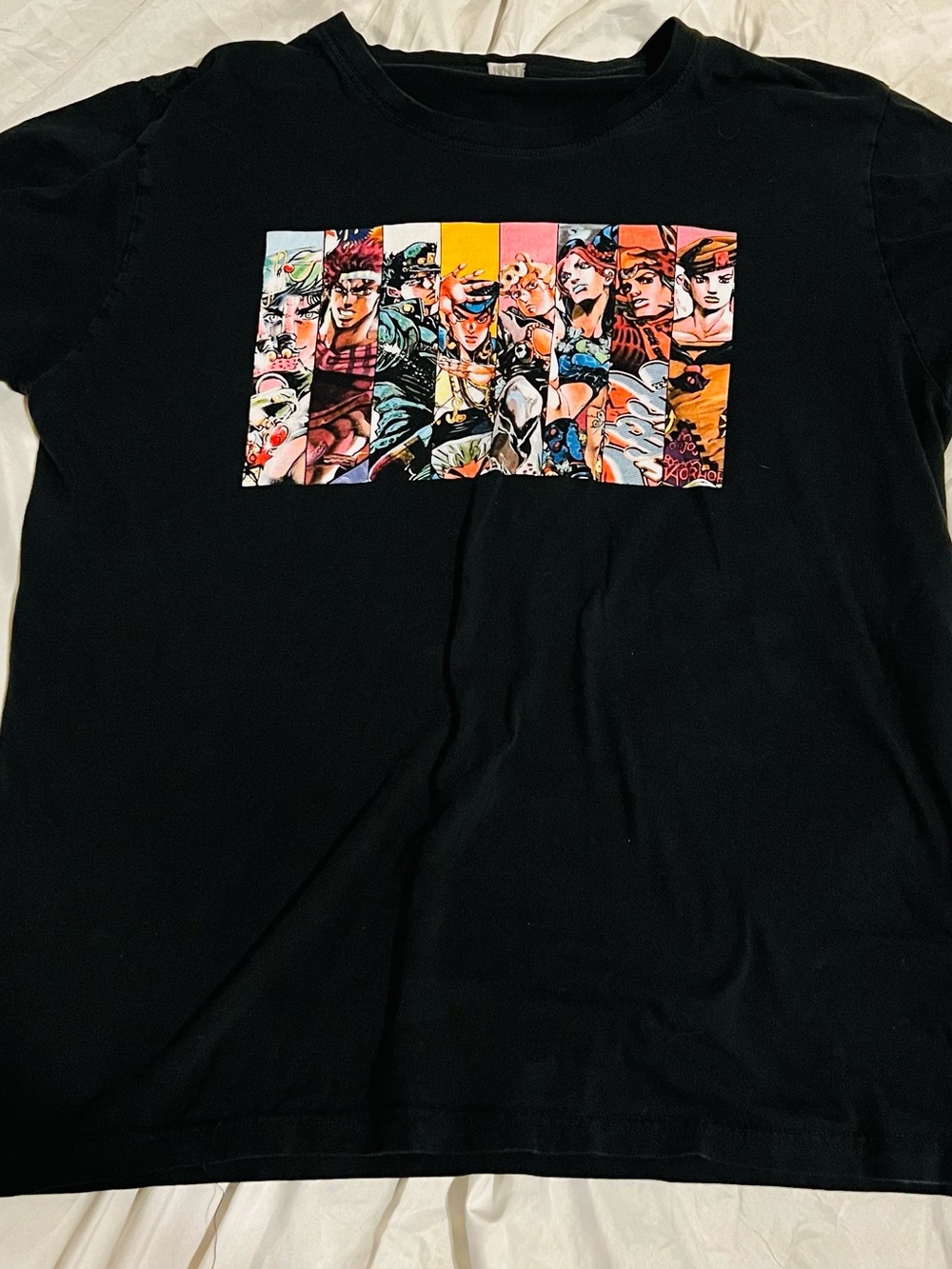 Jojo’s Adventures Black Graphic Anime Panel Tee - Men’s XL